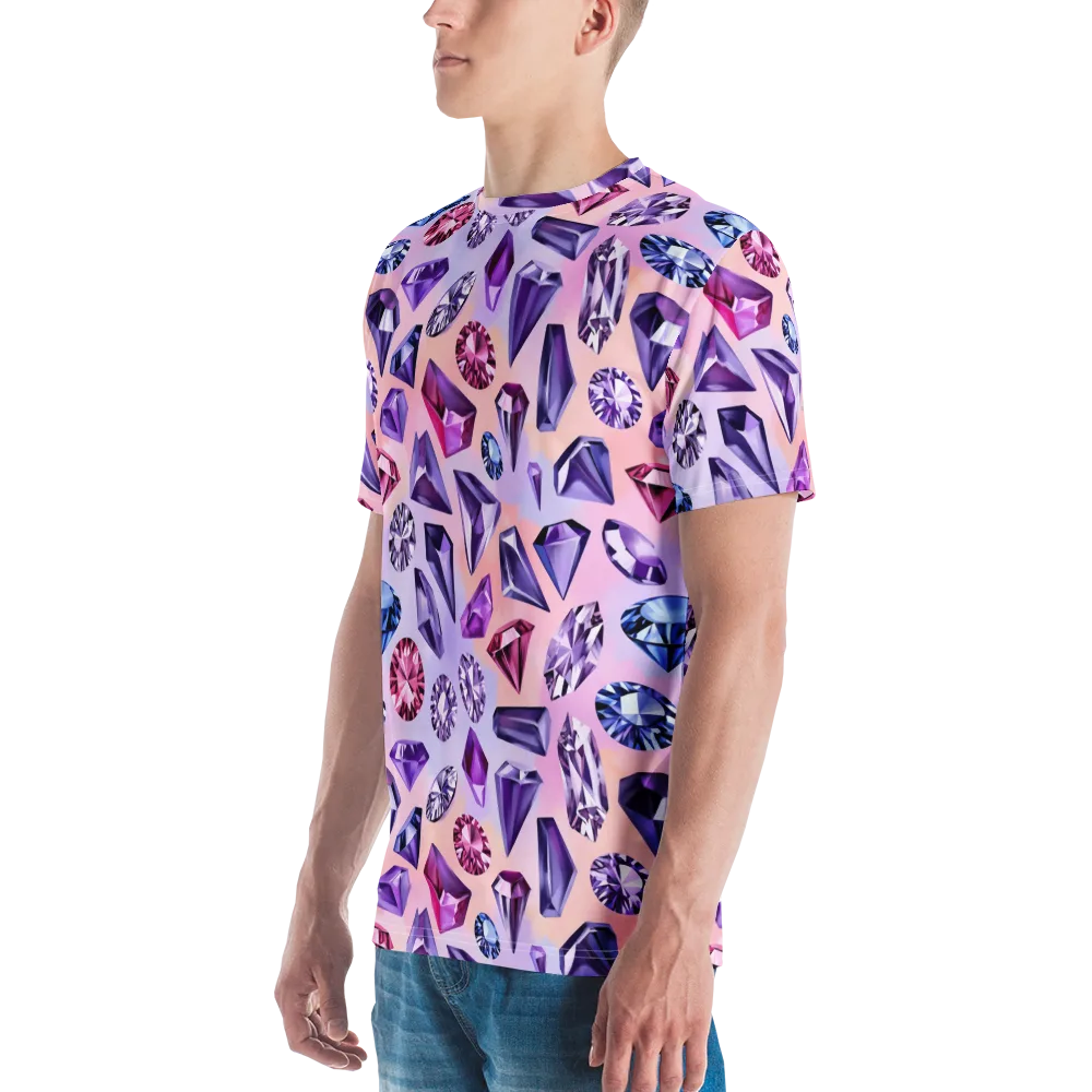 Violet Facets on Men's Crew Neck T-Shirt — Left