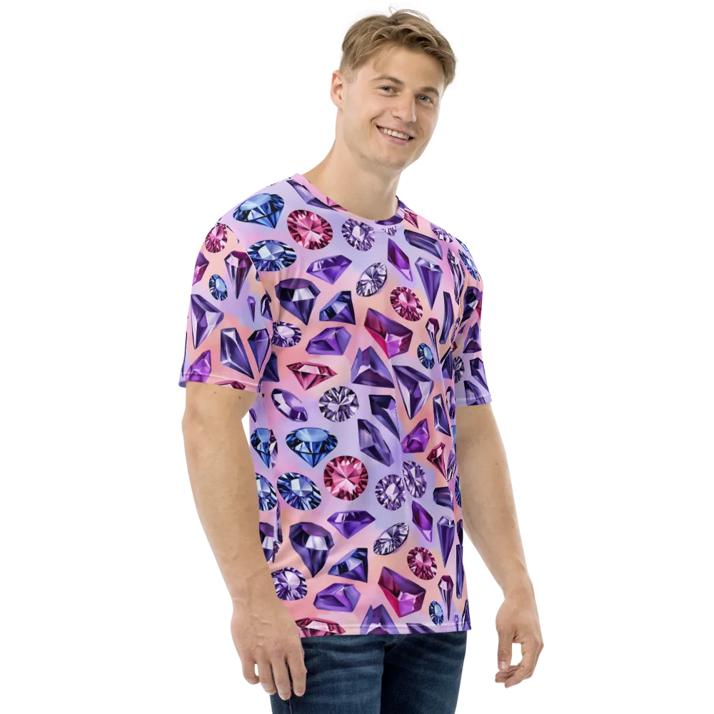 Violet Facets on Men's Crew Neck T-Shirt — Right