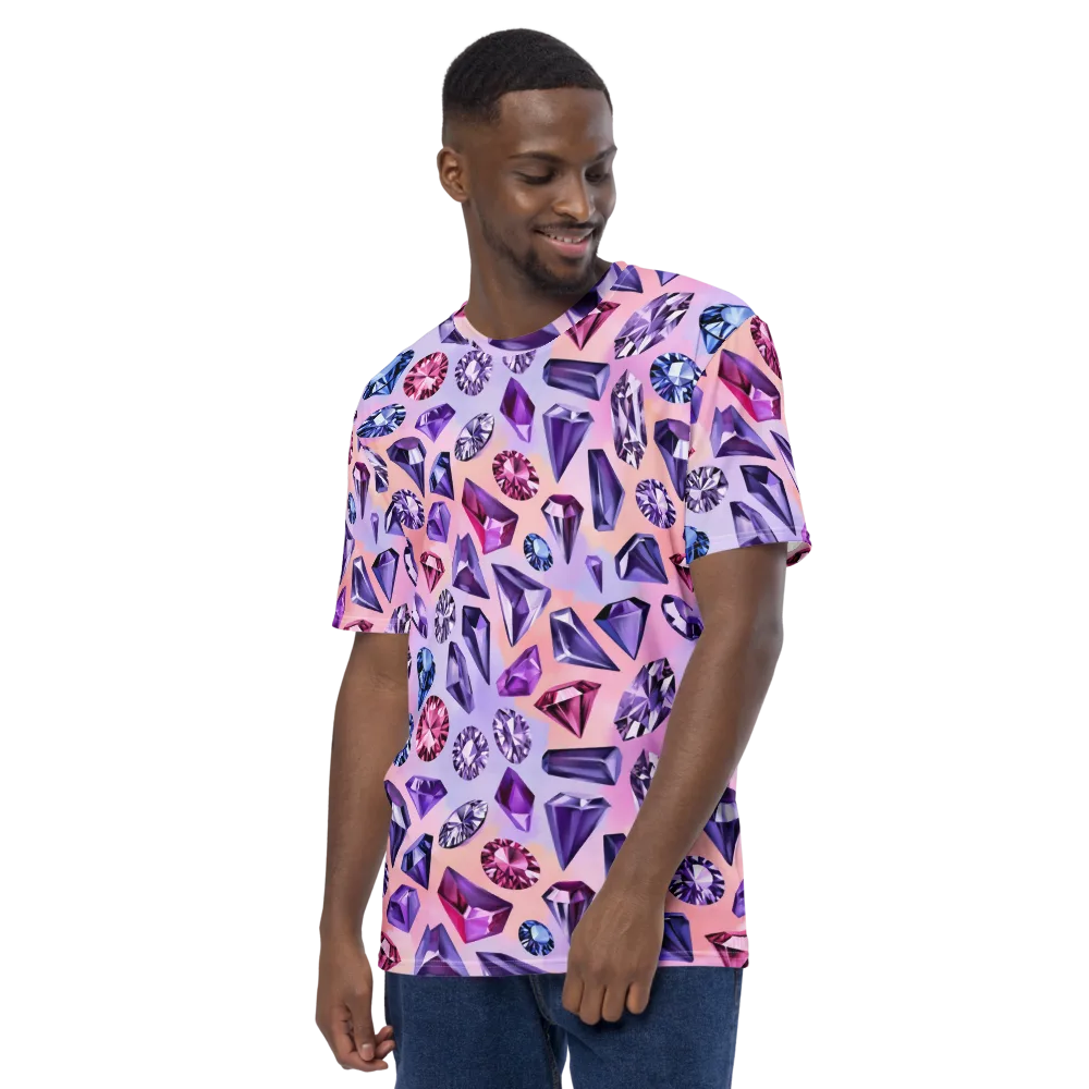 Violet Facets on Men's Crew Neck T-Shirt — Left