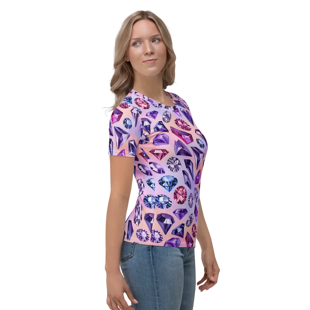 Violet Facets on Women's Crew Neck T-Shirt — Right