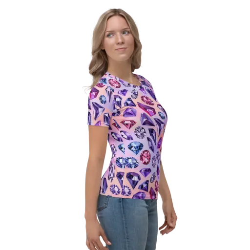 Violet Facets on a Women's Crew Neck T-Shirt