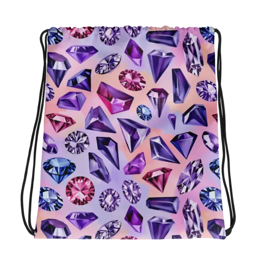 Violet Facets on a Drawstring Bag