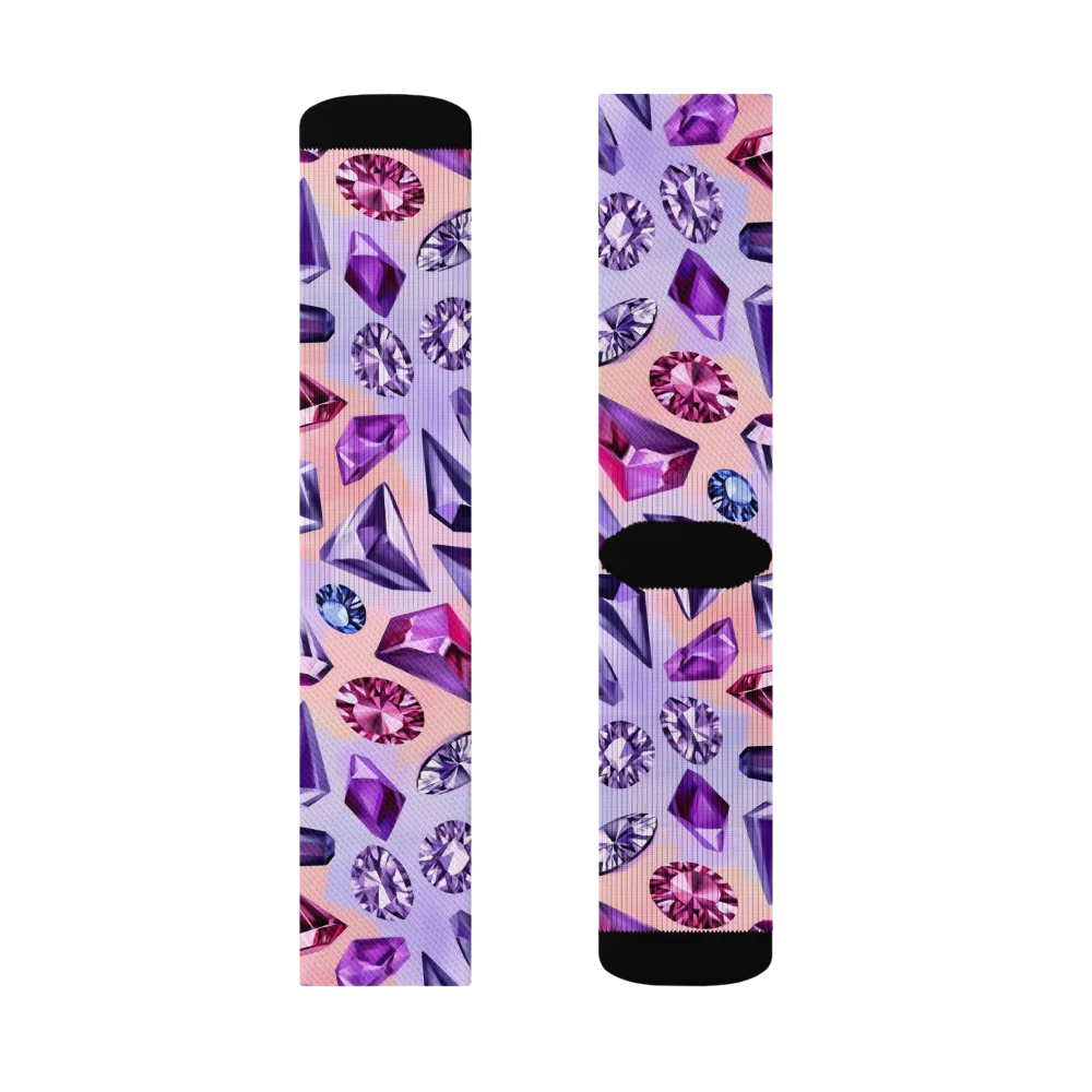 Violet Facets on Socks — Right Sock