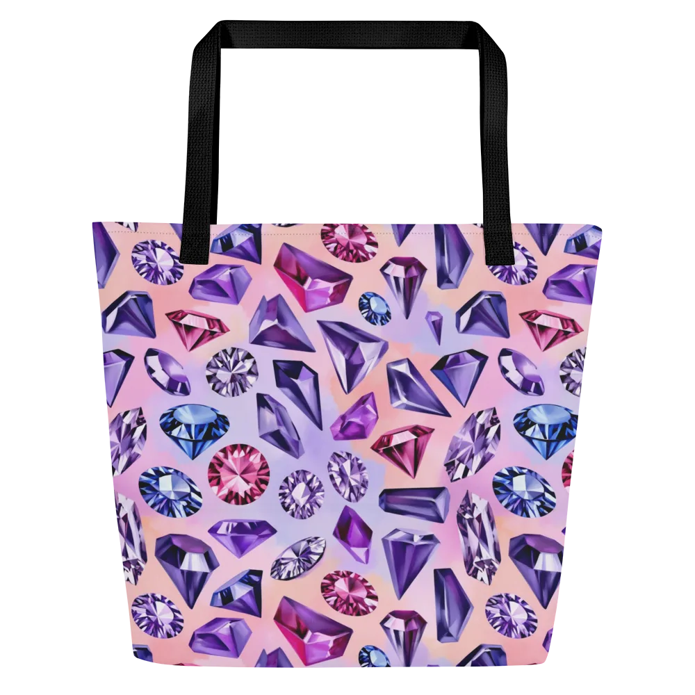Violet Facets on Large Tote Bag W/ Pocket — Front