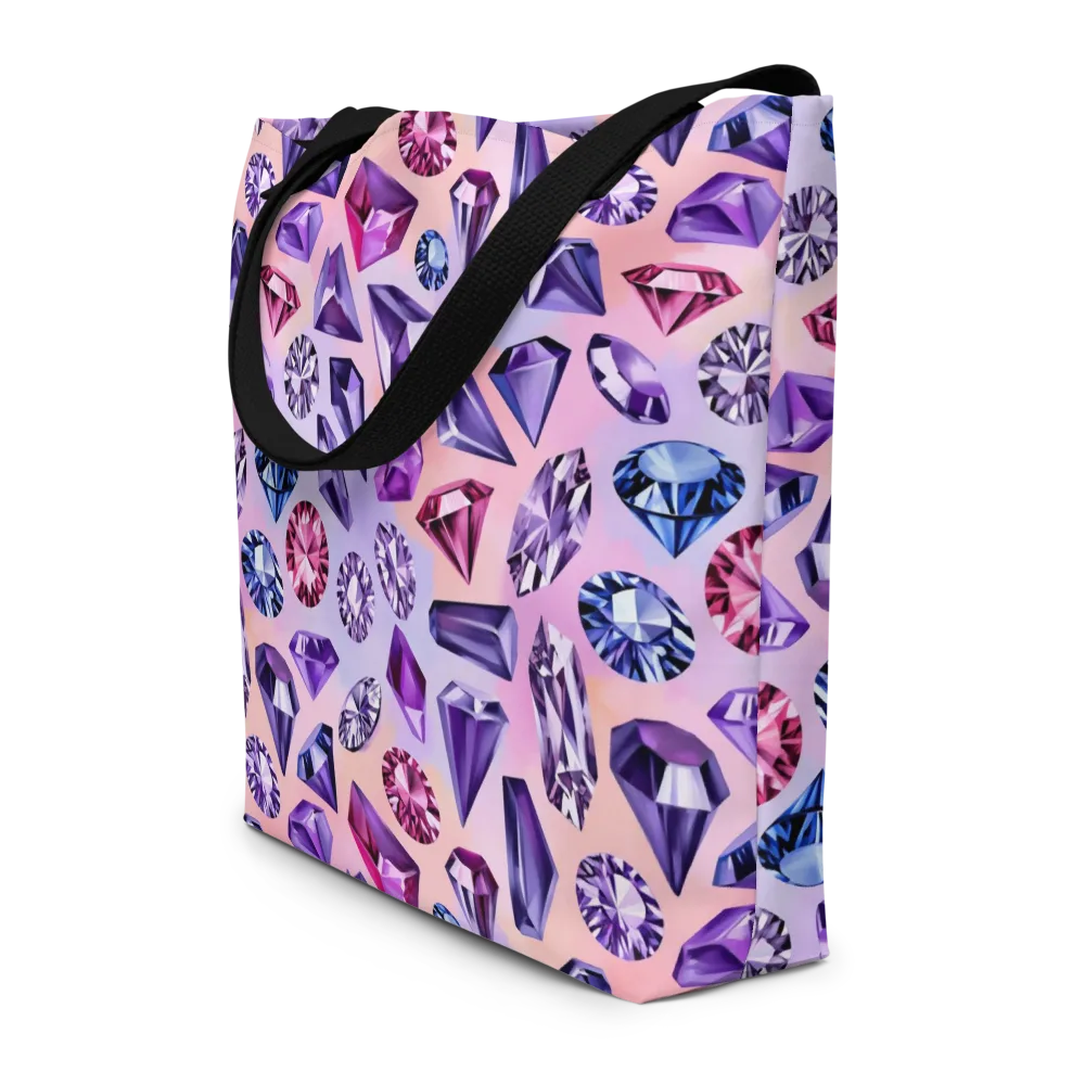 Violet Facets on Large Tote Bag W/ Pocket — Front