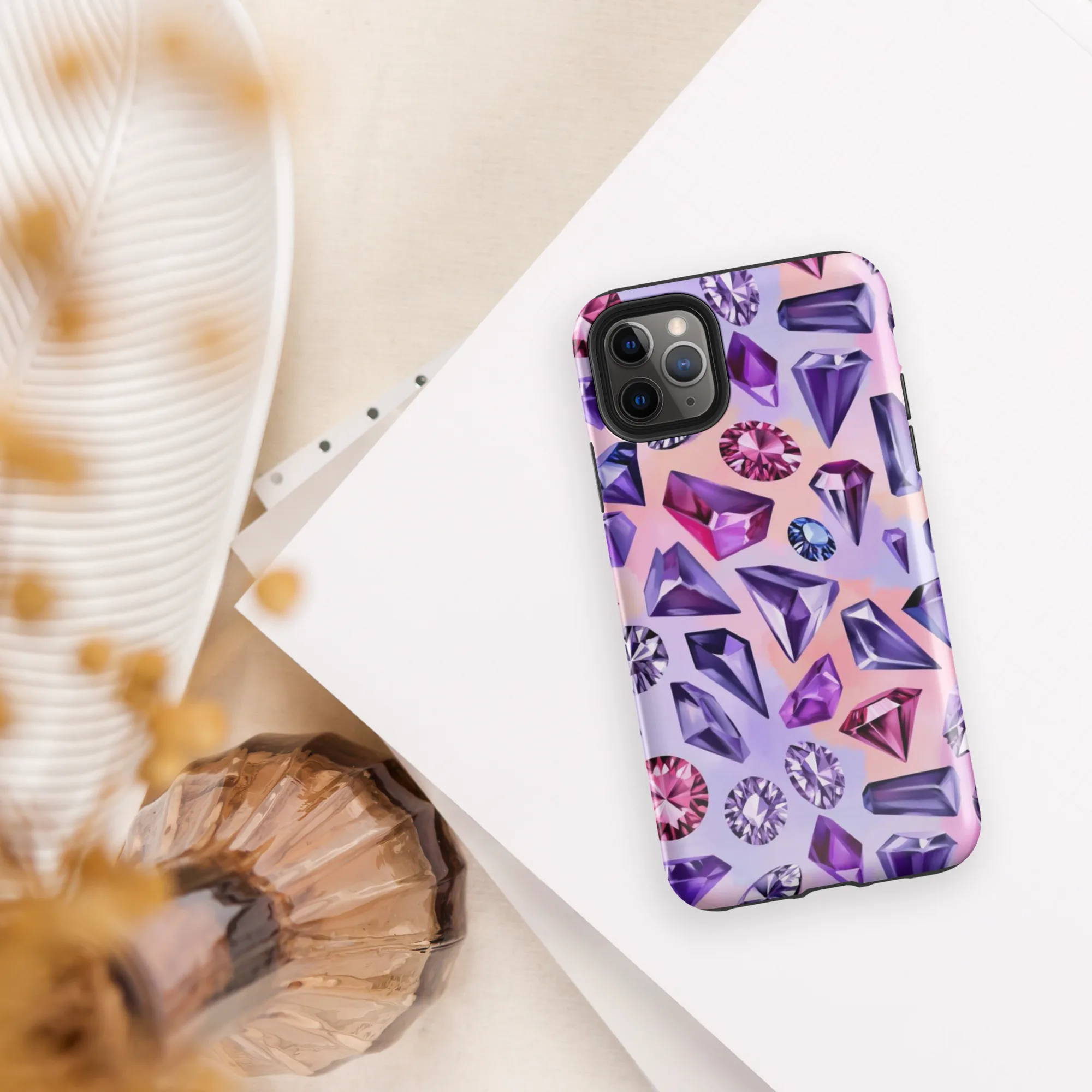 Violet Facets on Tough Case for iPhone® — Front