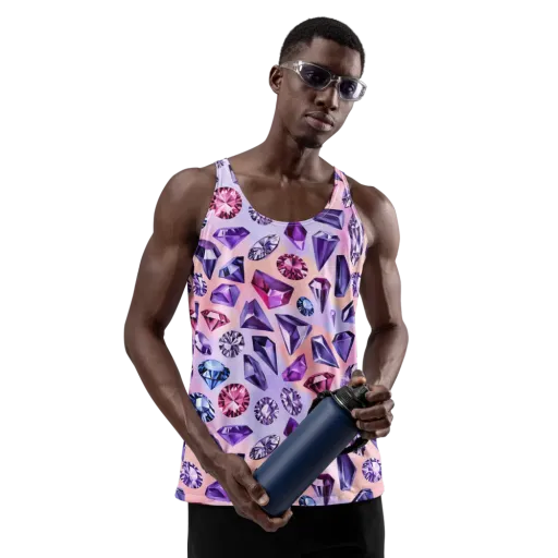 Violet Facets on a Men's Tank Top