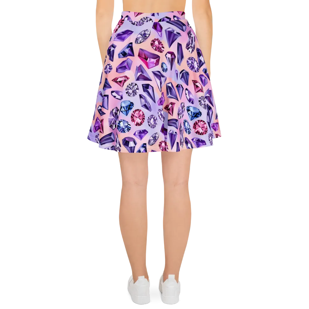 Violet Facets on Skater Skirt — Back