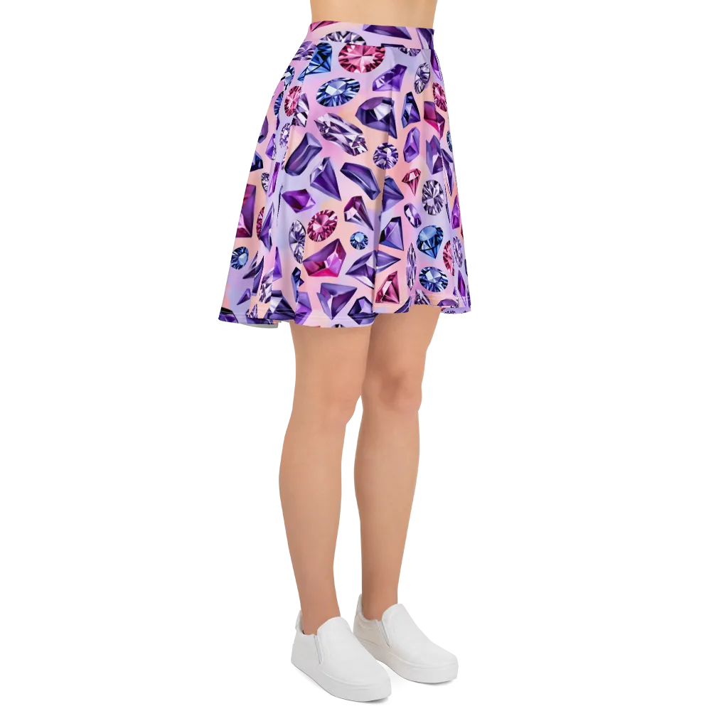 Violet Facets on Skater Skirt — Right