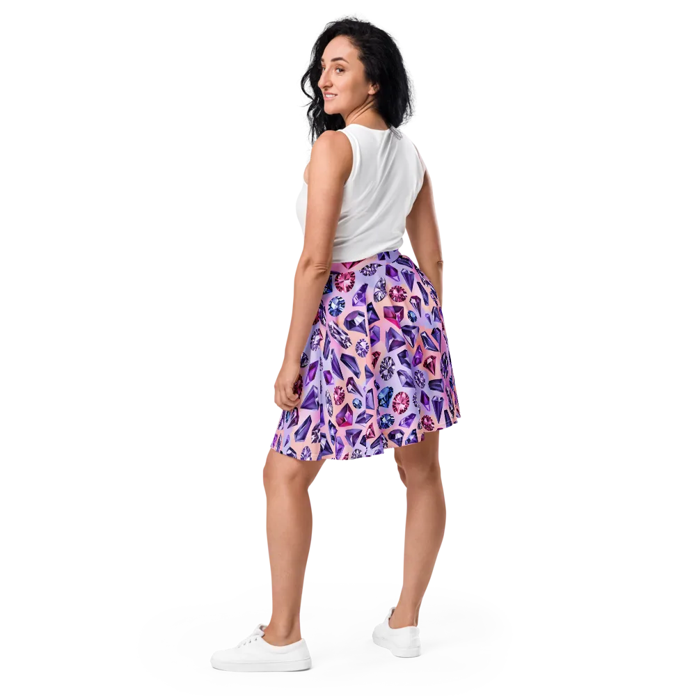 Violet Facets on Skater Skirt — Back