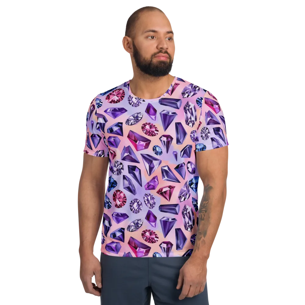 Violet Facets on Men's Athletic T-Shirt — Front