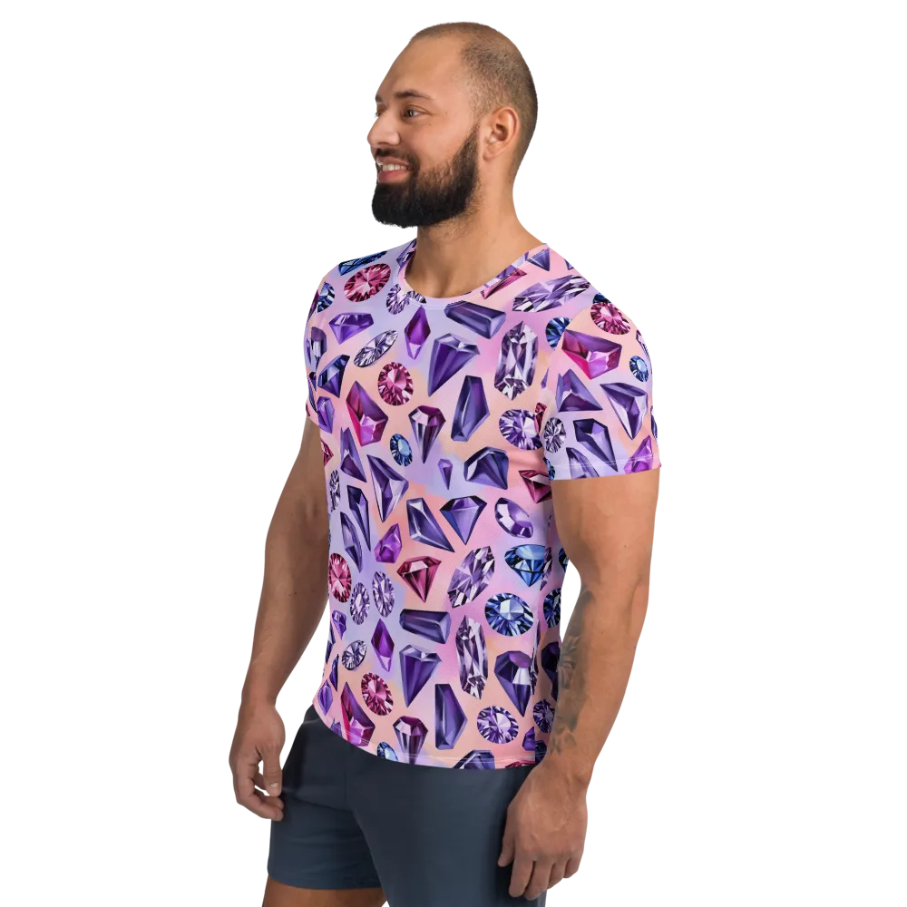 Violet Facets on Men's Athletic T-Shirt — Left