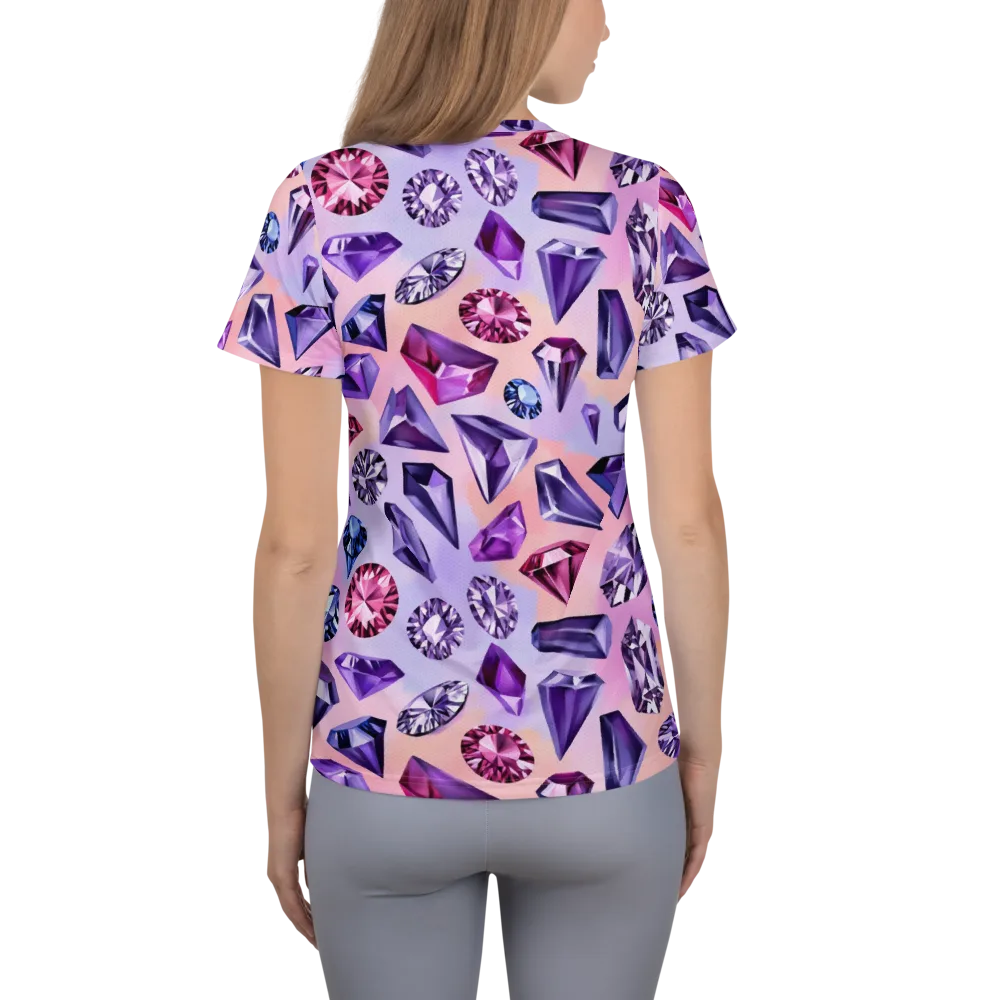 Violet Facets on Women's Athletic T-Shirt — Back