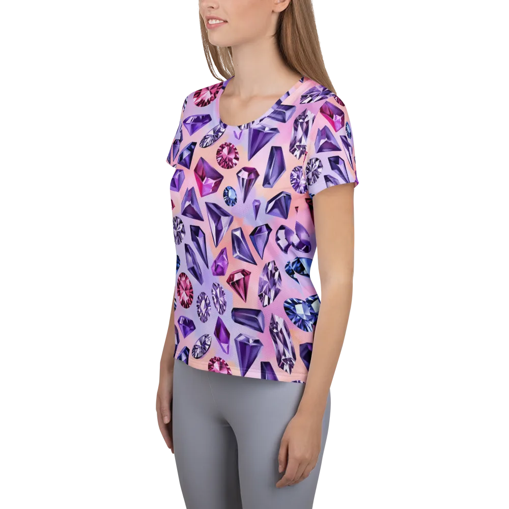 Violet Facets on Women's Athletic T-Shirt — Left