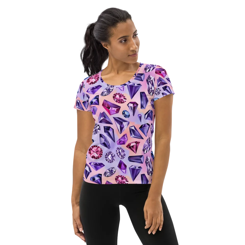 Violet Facets on Women's Athletic T-Shirt — Front