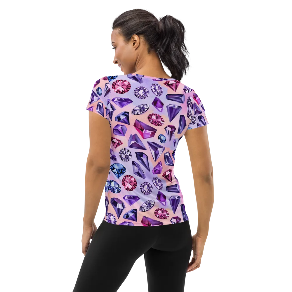 Violet Facets on Women's Athletic T-Shirt — Back