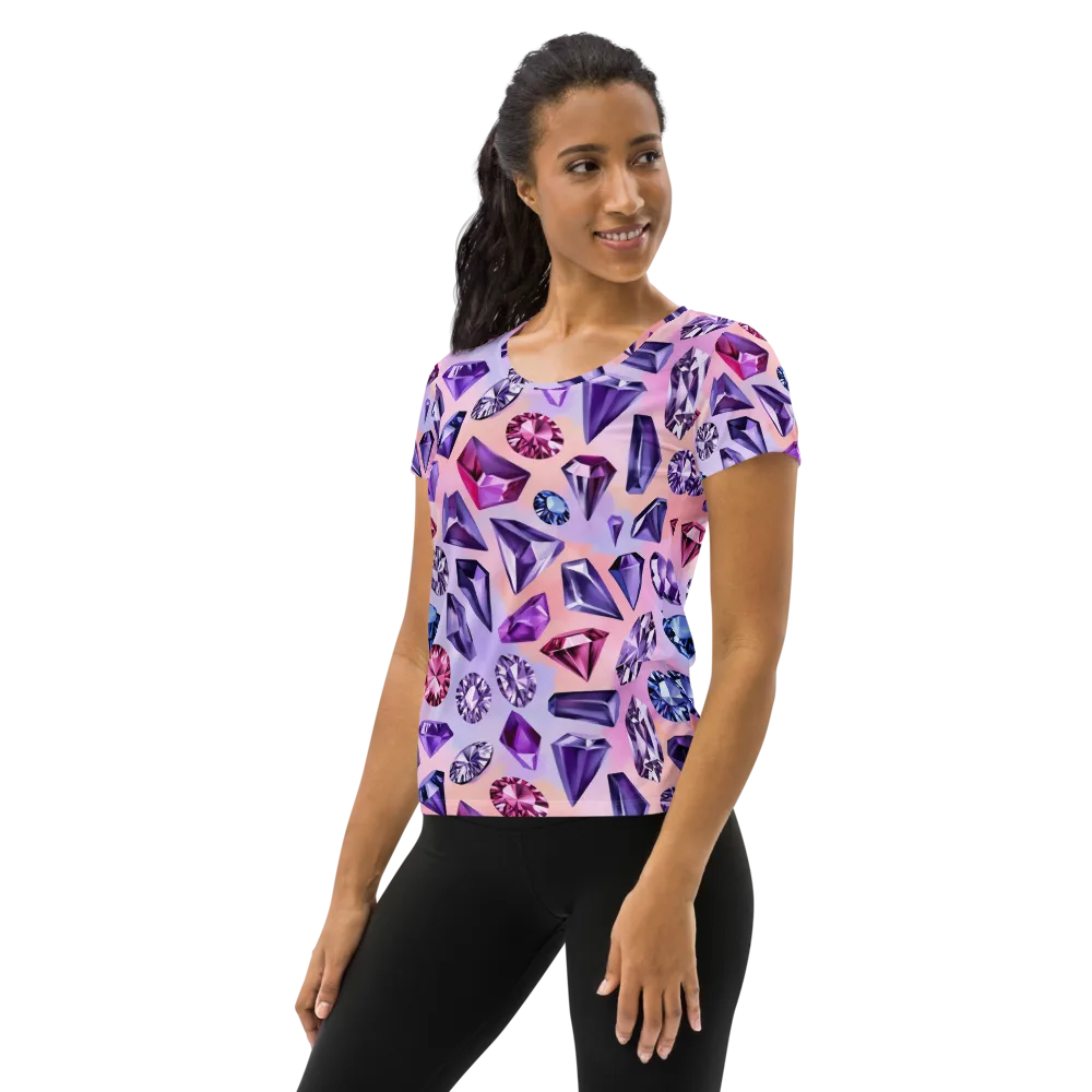 Violet Facets on Women's Athletic T-Shirt — Left