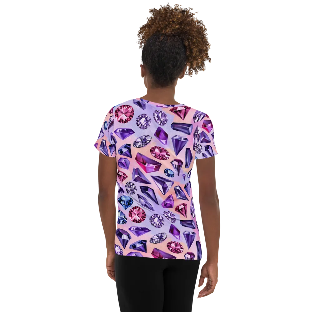 Violet Facets on Women's Athletic T-Shirt — Back