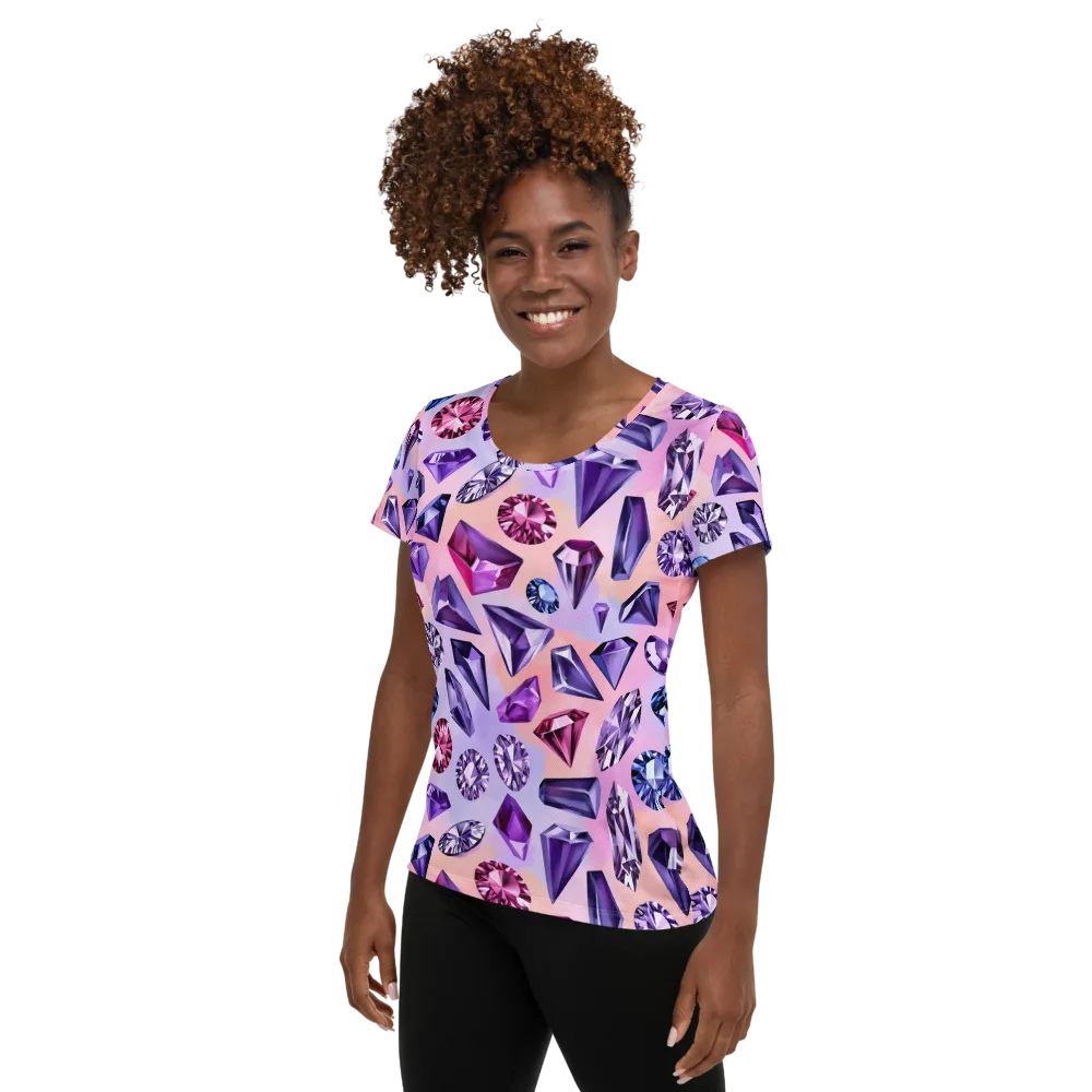 Violet Facets on Women's Athletic T-Shirt — Left