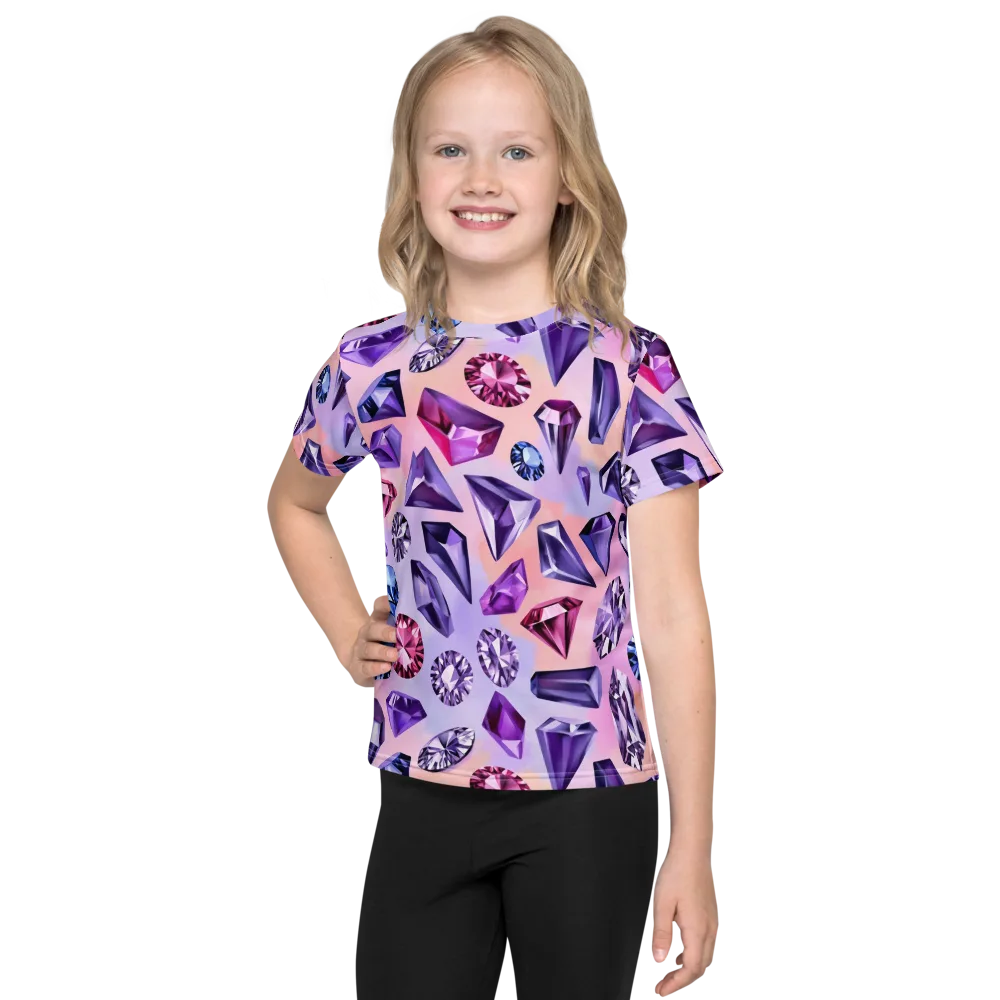 Violet Facets on Kids Crew Neck T-Shirt — Front