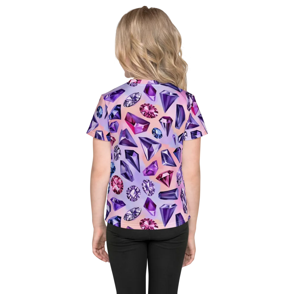 Violet Facets on Kids Crew Neck T-Shirt — Back
