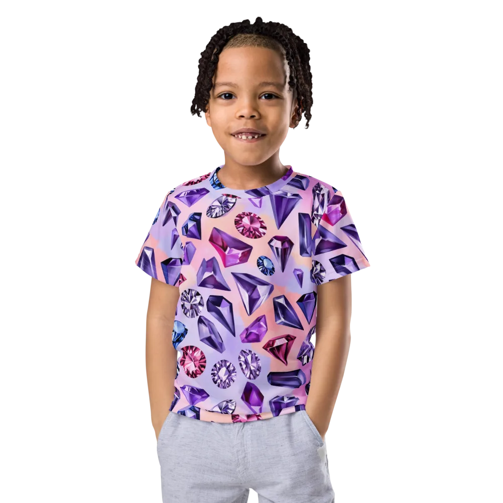 Violet Facets on Kids Crew Neck T-Shirt — Front