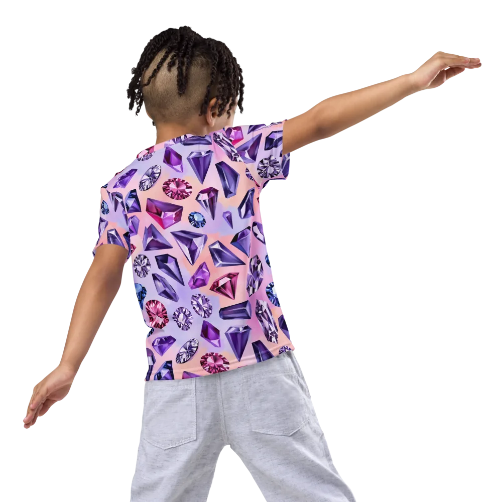 Violet Facets on Kids Crew Neck T-Shirt — Back