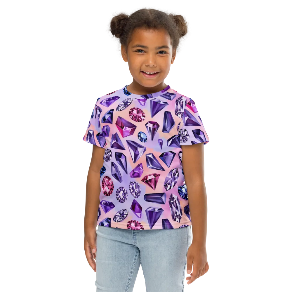Violet Facets on Kids Crew Neck T-Shirt — Front