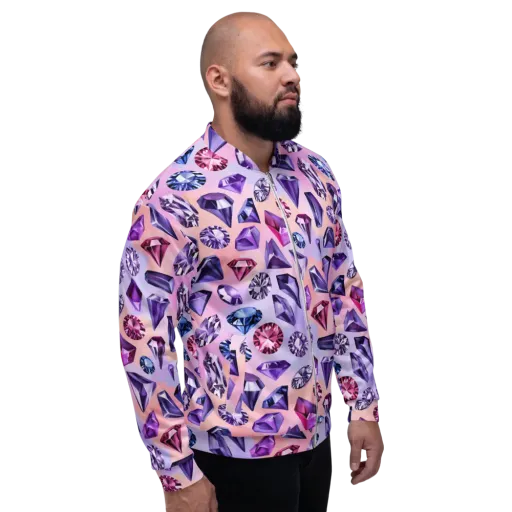 Violet Facets on a Bomber Jacket