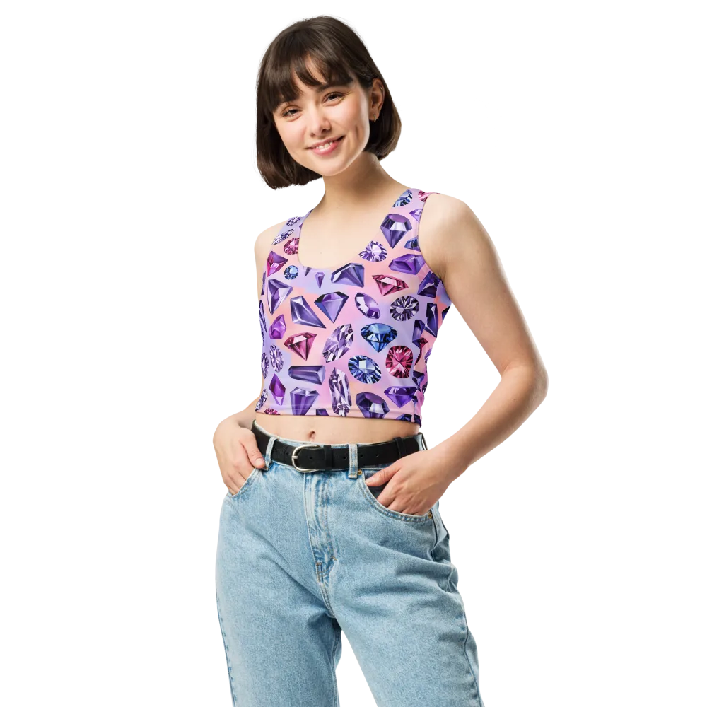 Violet Facets on Crop Top — Front