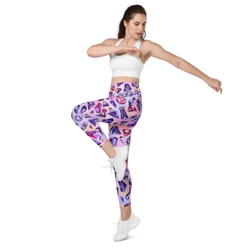 Violet Facets on a Leggings with Pockets