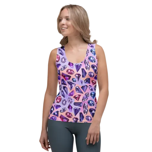 Violet Facets on a Women's Tank Top