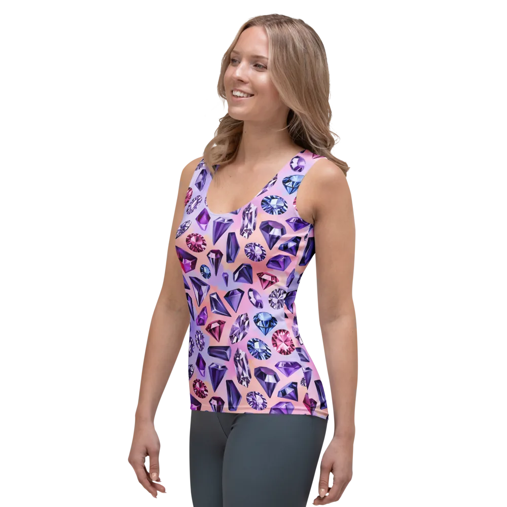 Violet Facets on Women's Tank Top — Left Front