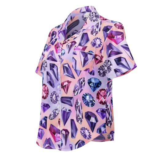 Violet Facets on a Women's Short Sleeve Pajama Top