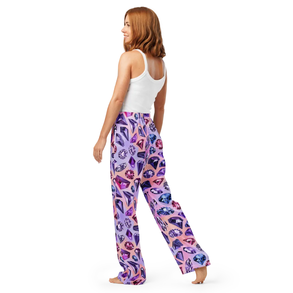 Violet Facets on Women's Pajama Pants — Back