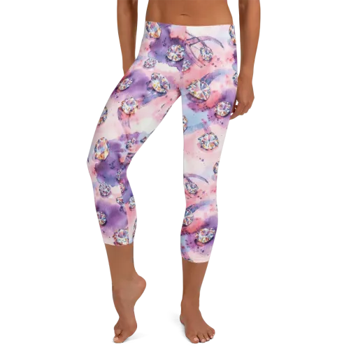 Diamond Watercolor on a Capri Leggings