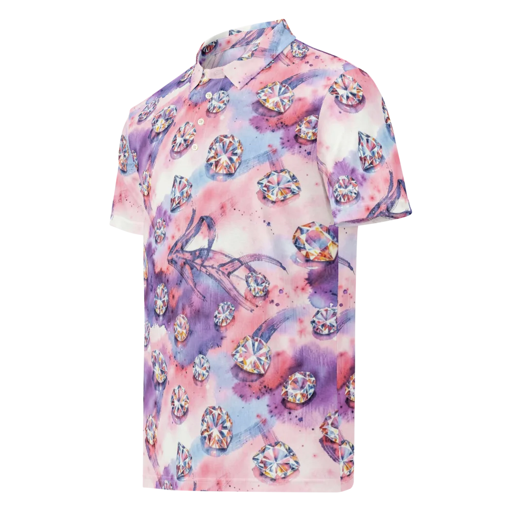 Diamond Watercolor on Men's Slim Fit Polo Shirt — Left Front