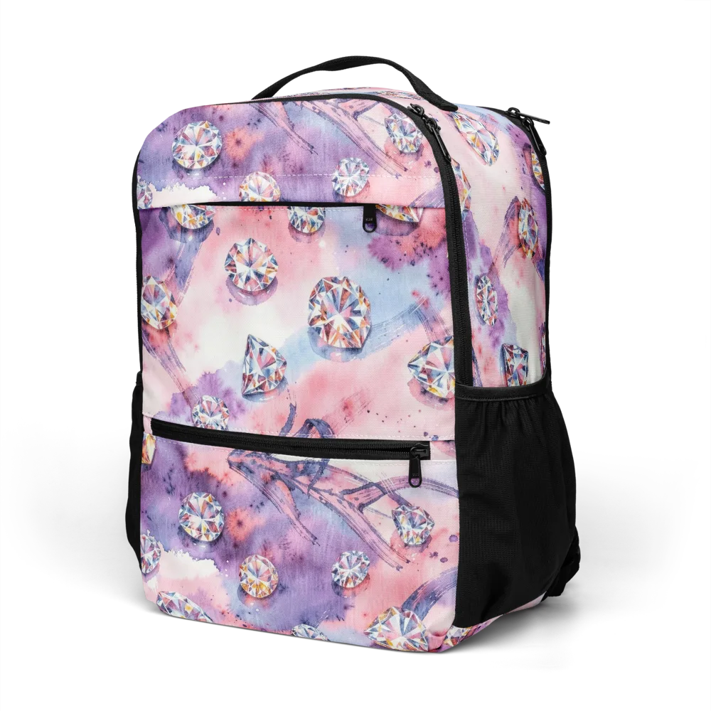 Diamond Watercolor on Utility Backpack — Left Front