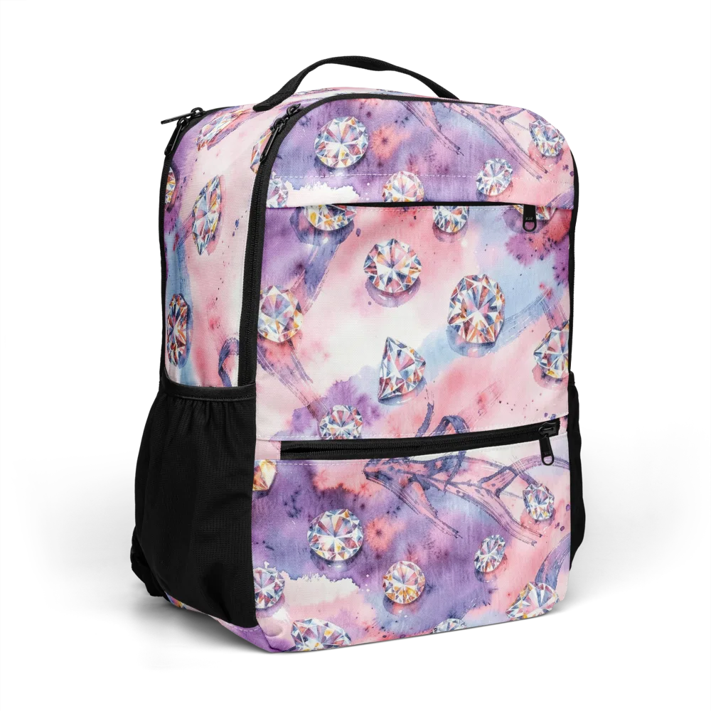 Diamond Watercolor on Utility Backpack — Right Front