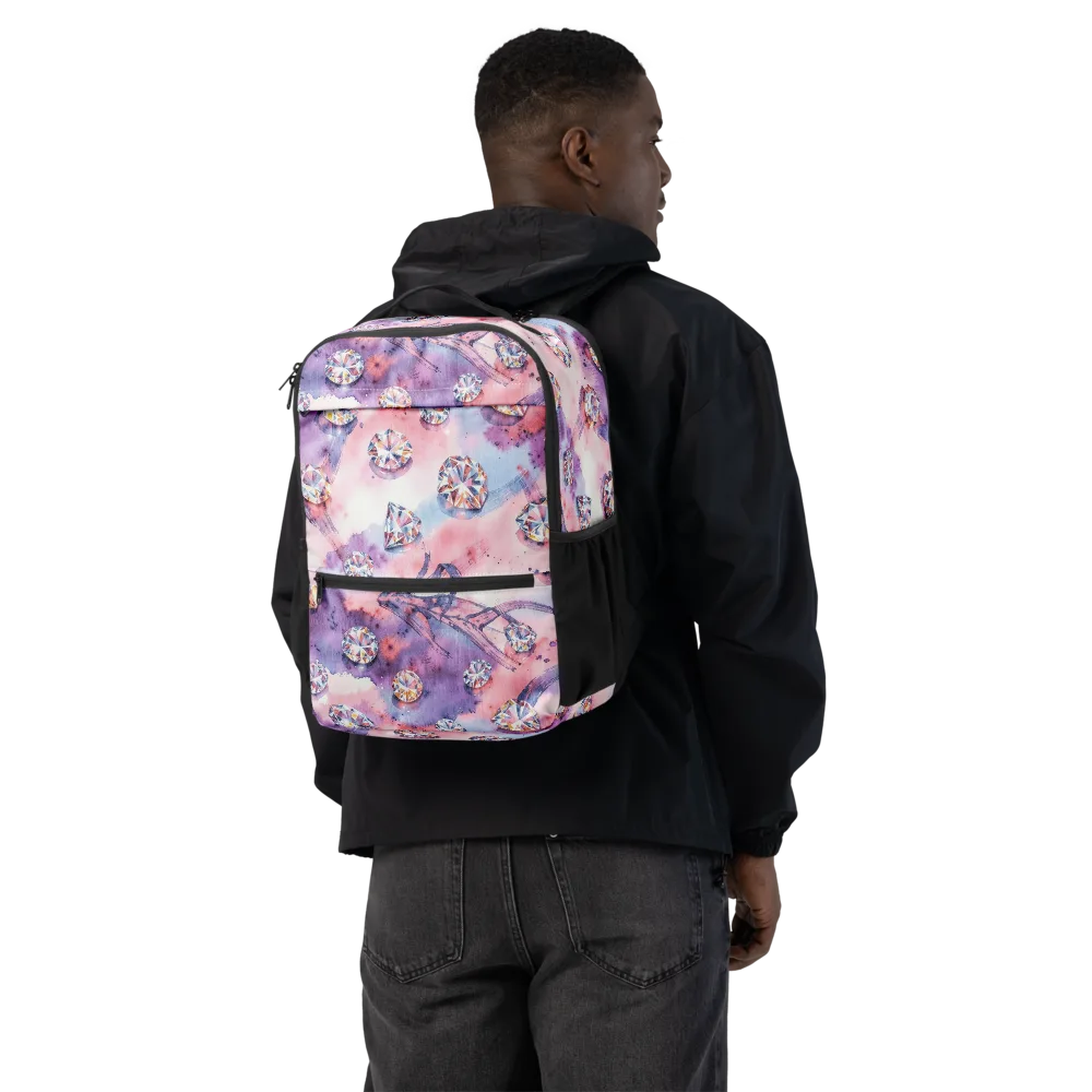 Diamond Watercolor on Utility Backpack — Back