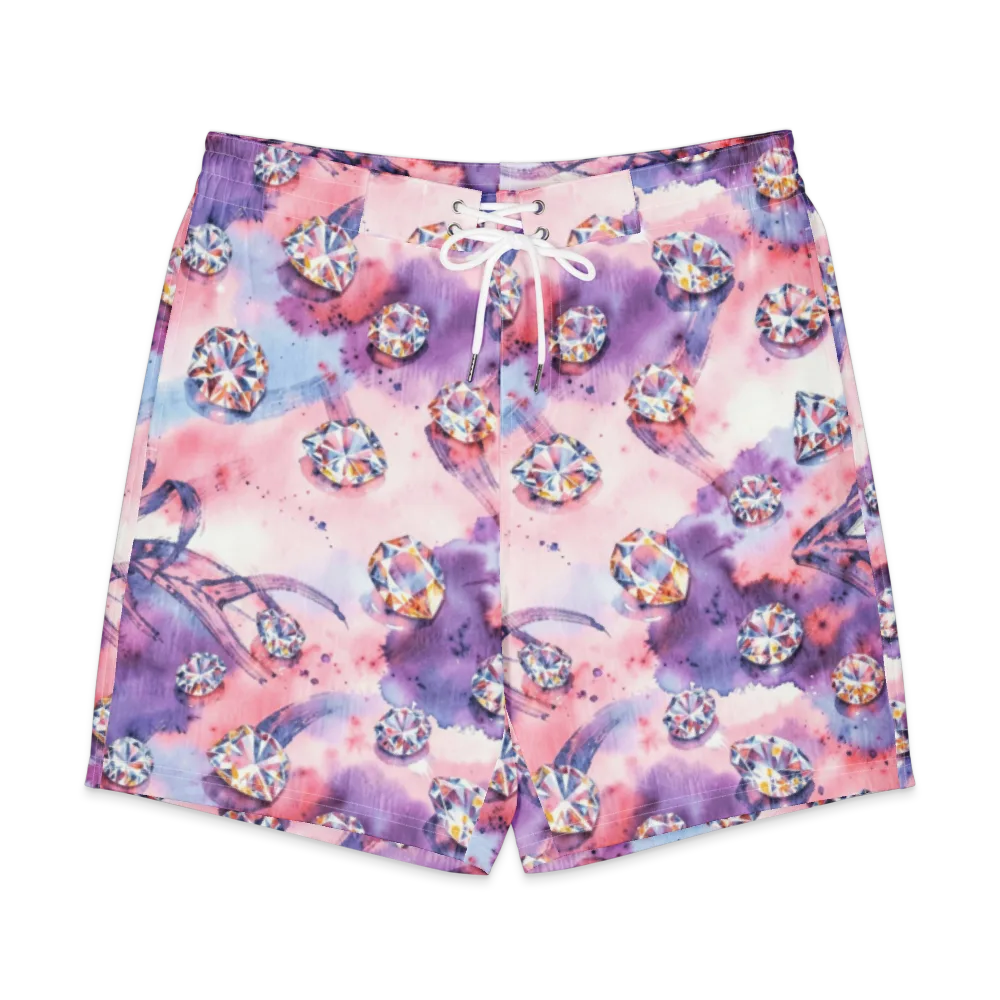 Diamond Watercolor on Men's Board Shorts — Front