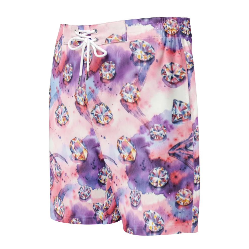 Diamond Watercolor on Men's Board Shorts — Front