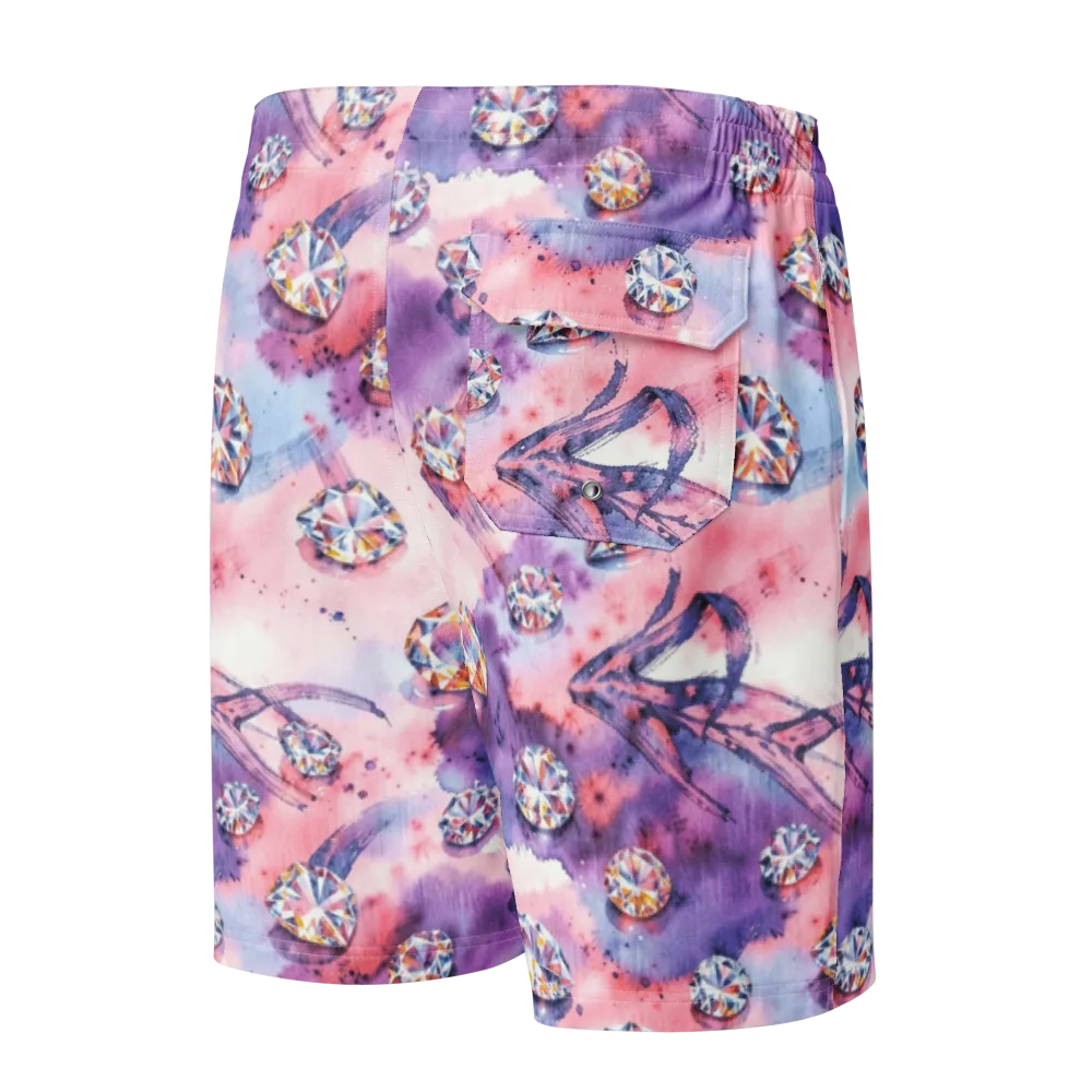 Diamond Watercolor on Men's Board Shorts — Back