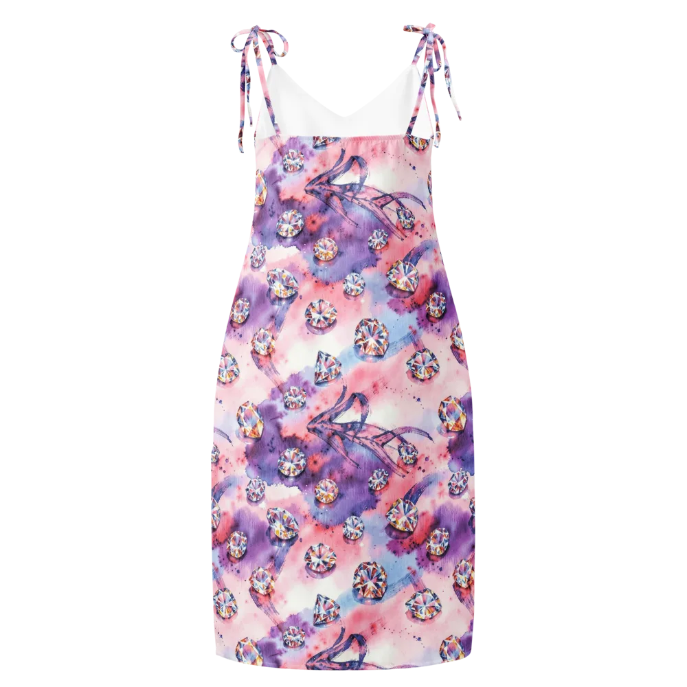 Diamond Watercolor on Slip Dress — Back
