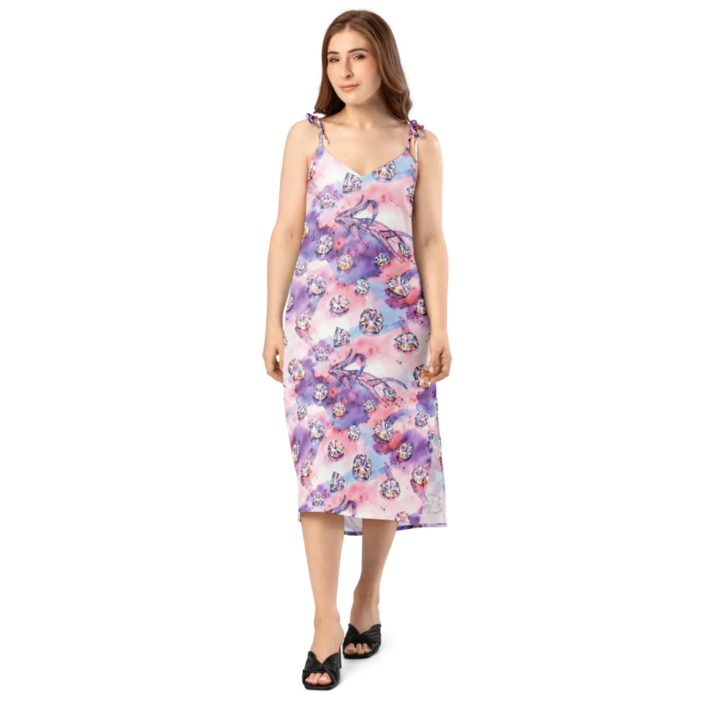 Diamond Watercolor on Slip Dress — Front