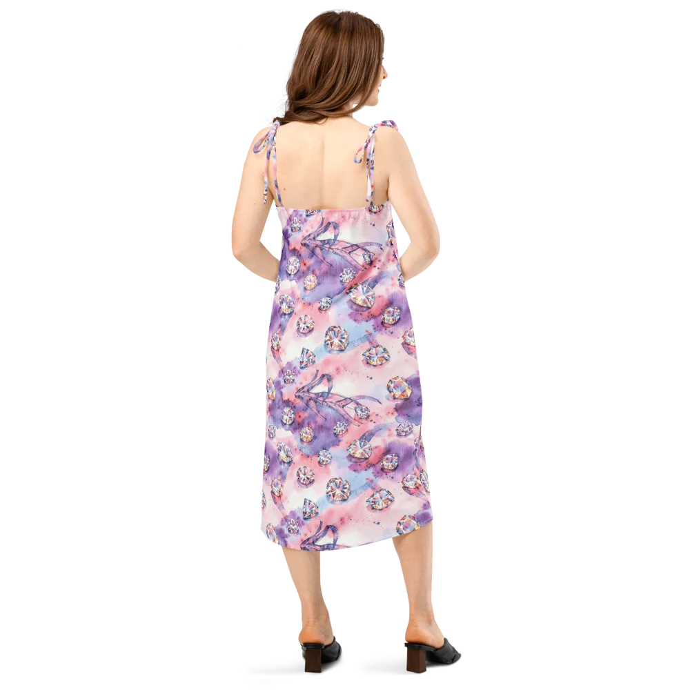Diamond Watercolor on Slip Dress — Back