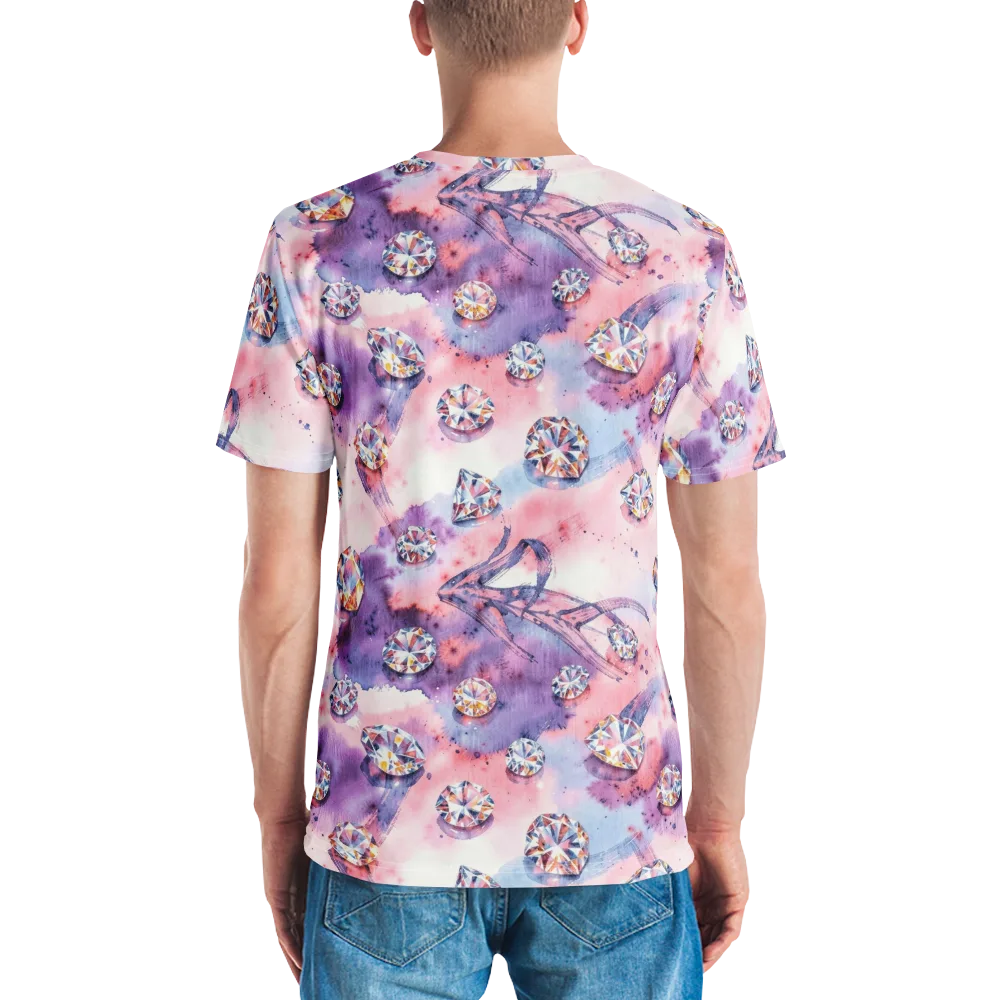 Diamond Watercolor on Men's Crew Neck T-Shirt — Back