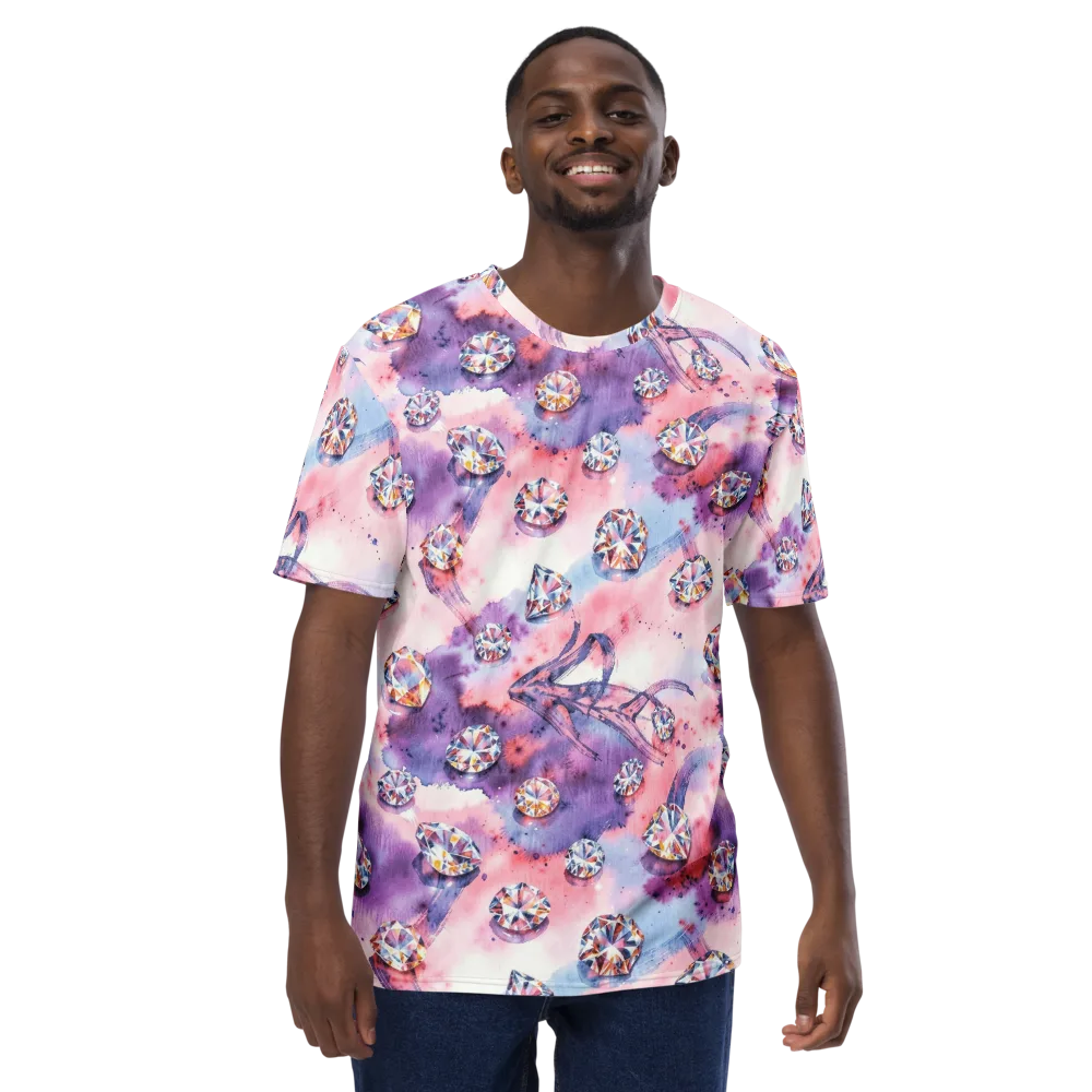 Diamond Watercolor on Men's Crew Neck T-Shirt — Front