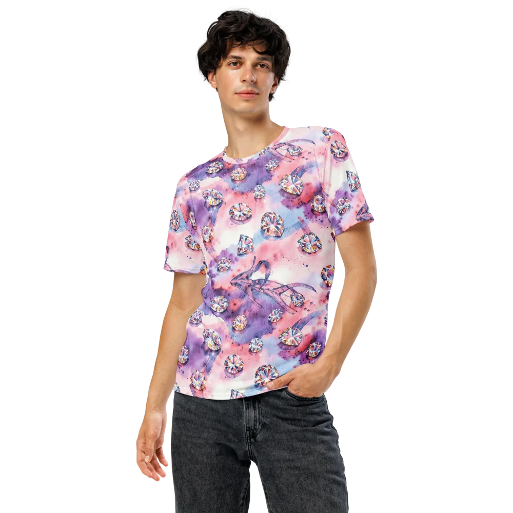 Diamond Watercolor on Men's Crew Neck T-Shirt — Front
