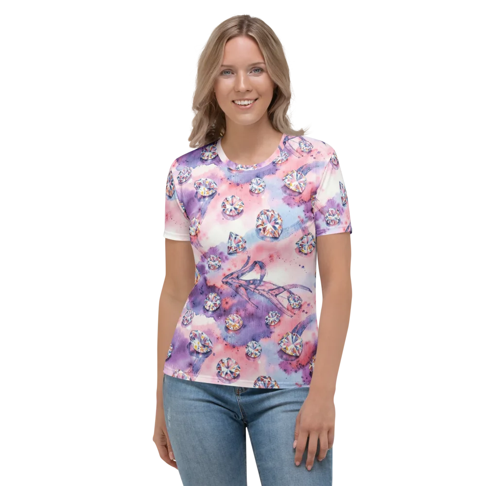 Diamond Watercolor on Women's Crew Neck T-Shirt — Front